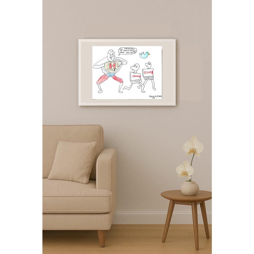 Ahmet Ertan 43x30cm Orijinal Karikatür BOD01476