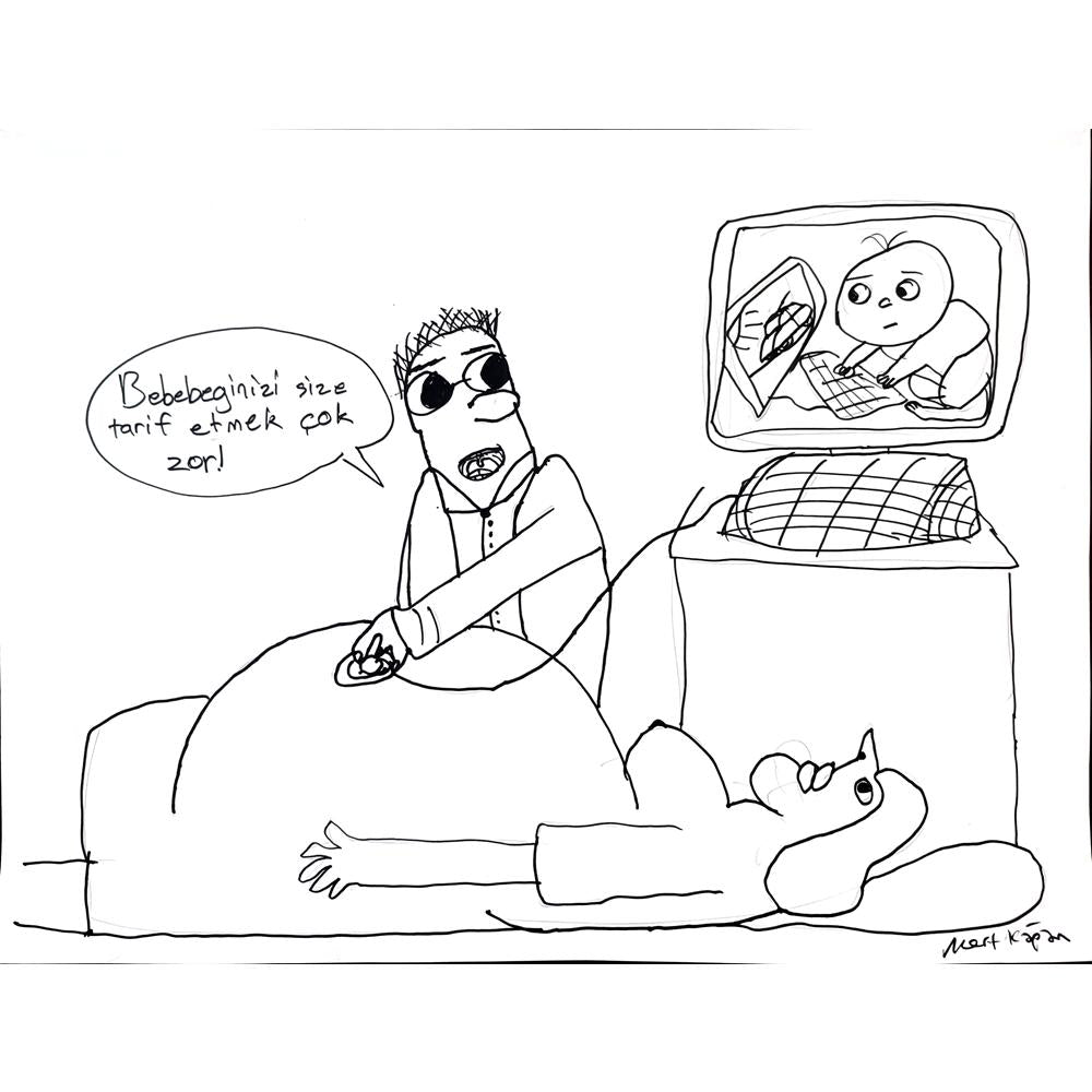 Mert Kağan Yavuz 43x30cm Orijinal Karikatür BOD01477
