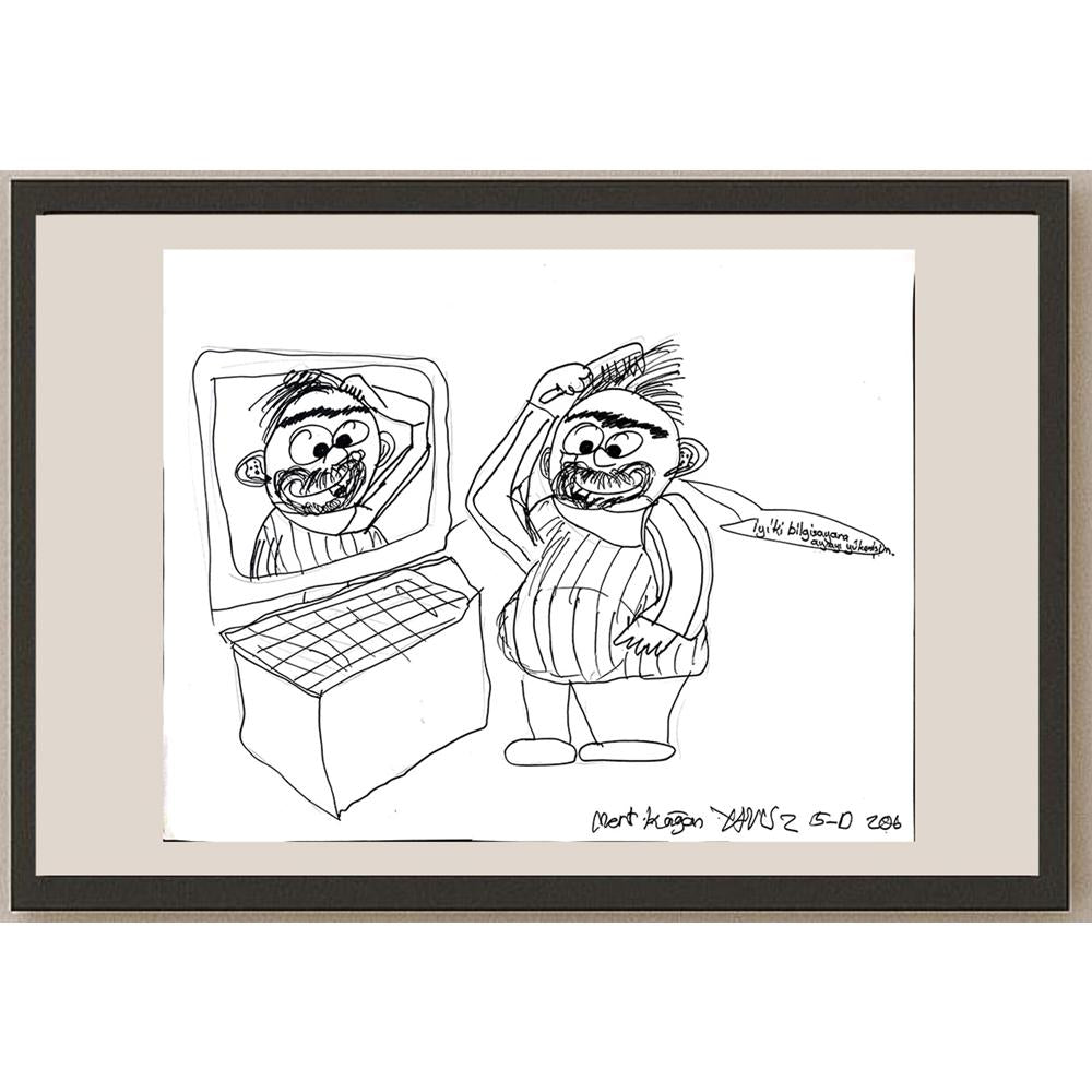 Mert Kağan Yavuz 43x30cm Orijinal Karikatür BOD01478
