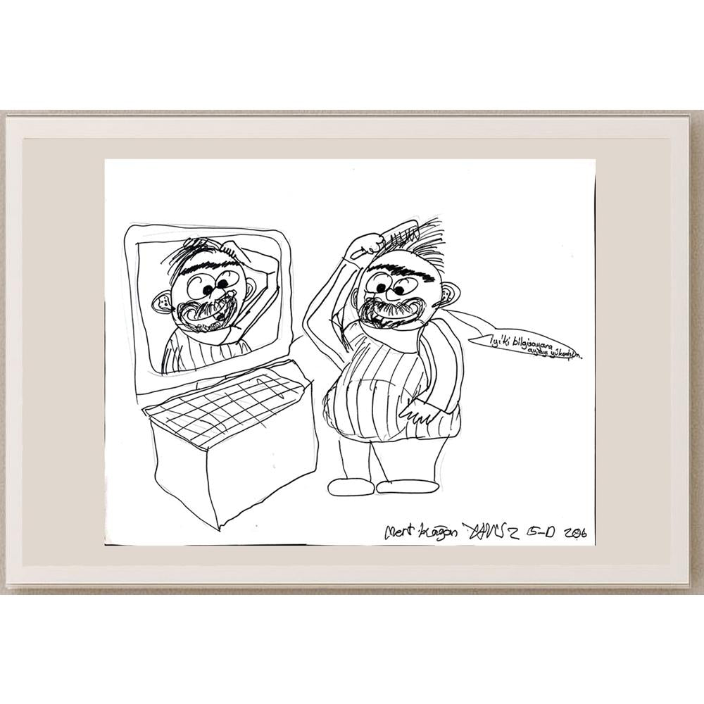 Mert Kağan Yavuz 43x30cm Orijinal Karikatür BOD01478