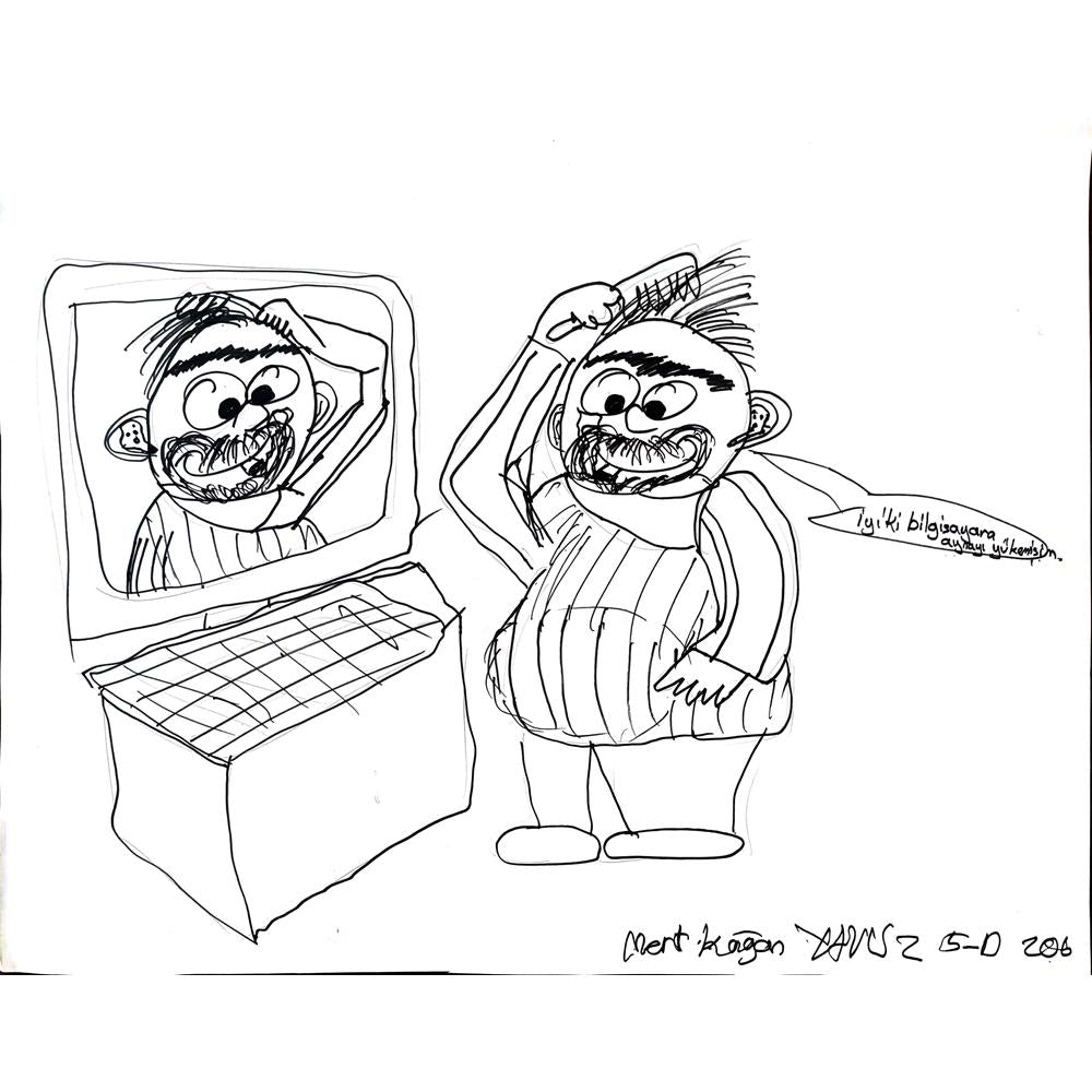 Mert Kağan Yavuz 43x30cm Orijinal Karikatür BOD01478