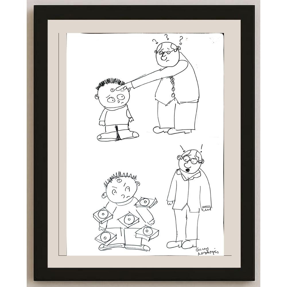 Güney Karakaşoğlu 43x30cm Orijinal Karikatür BOD01480