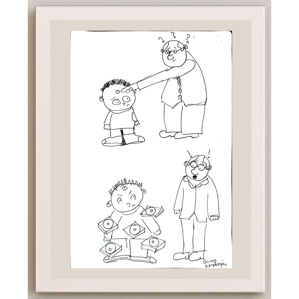 Güney Karakaşoğlu 43x30cm Orijinal Karikatür BOD01480