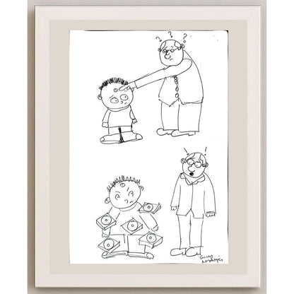 Güney Karakaşoğlu 43x30cm Orijinal Karikatür BOD01480