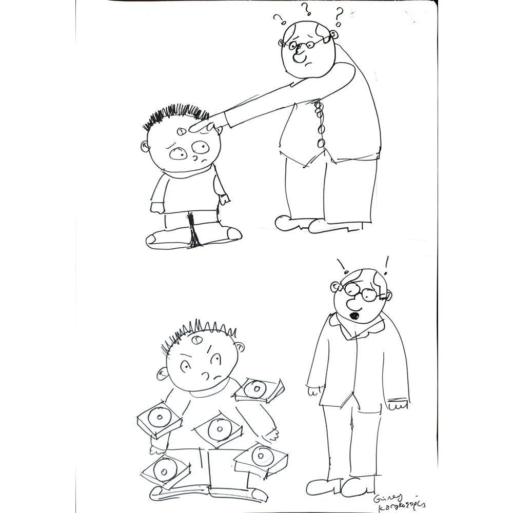 Güney Karakaşoğlu 43x30cm Orijinal Karikatür BOD01480