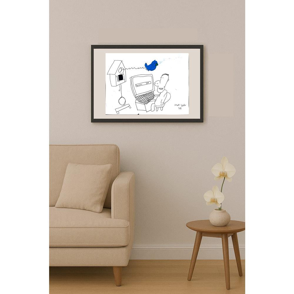 Mert Güler 43x30cm Orijinal Karikatür BOD01482