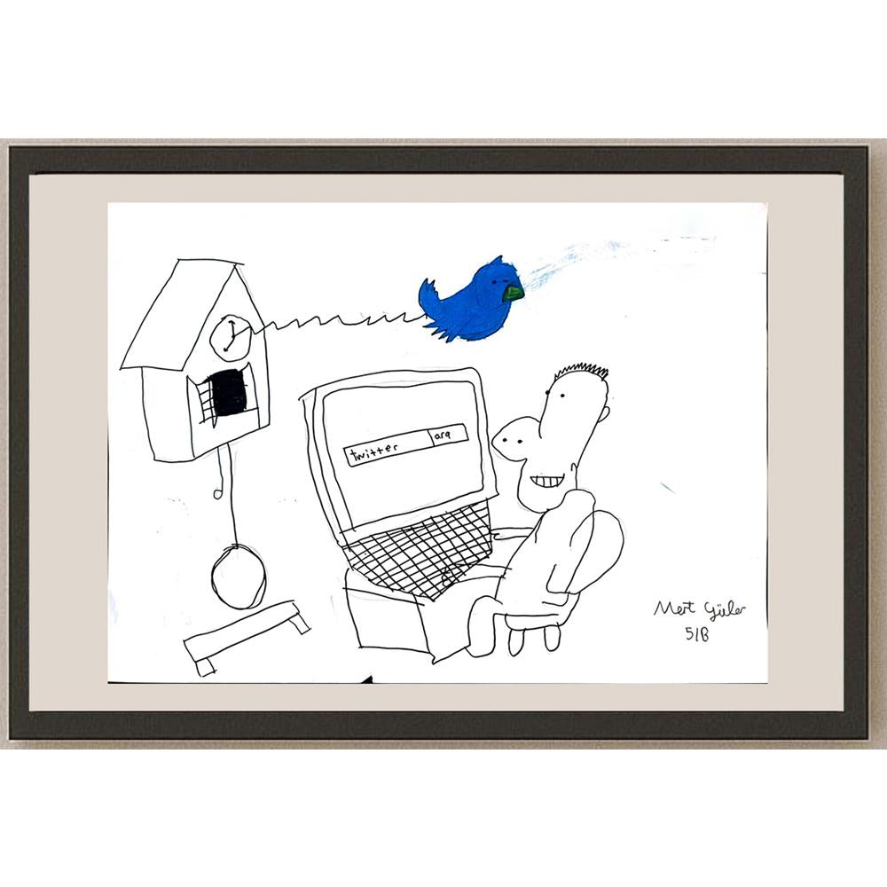 Mert Güler 43x30cm Orijinal Karikatür BOD01482