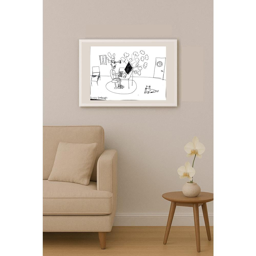 Güney Karakaşoğlu 43x30cm Orijinal Karikatür BOD01483