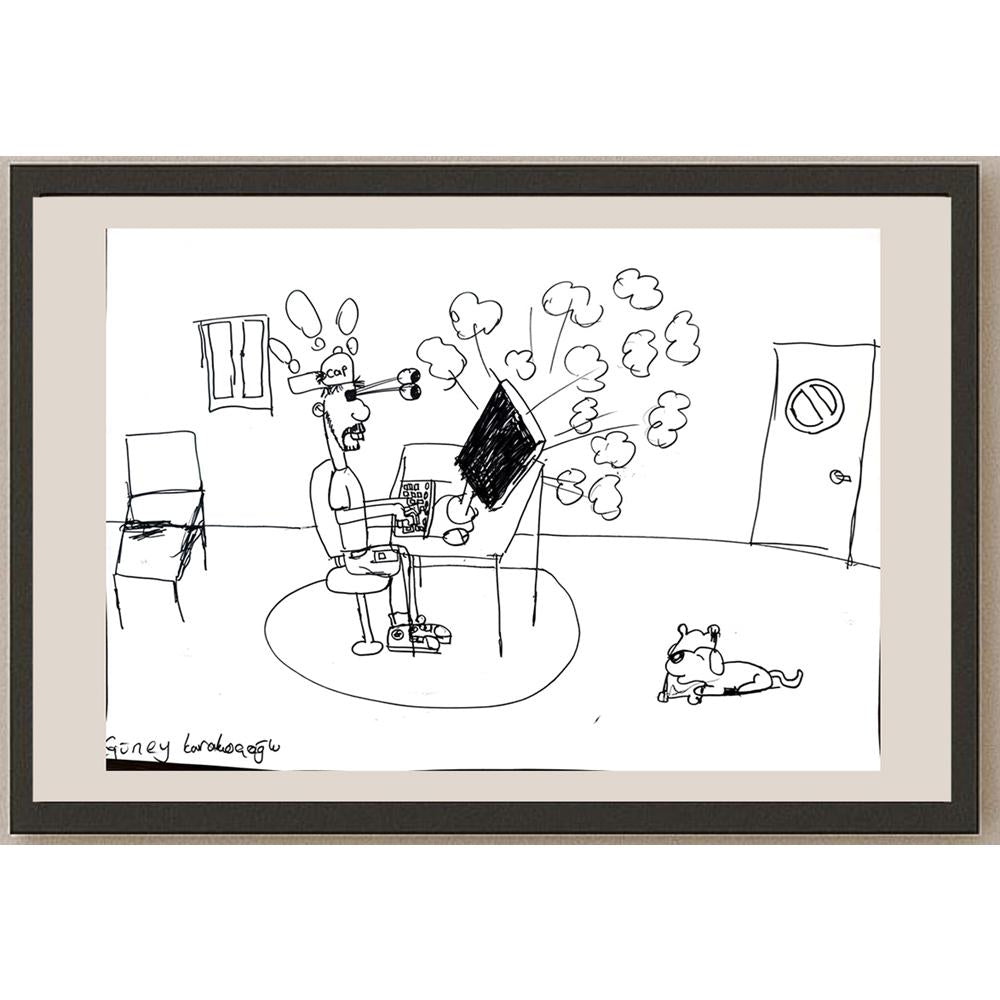 Güney Karakaşoğlu 43x30cm Orijinal Karikatür BOD01483