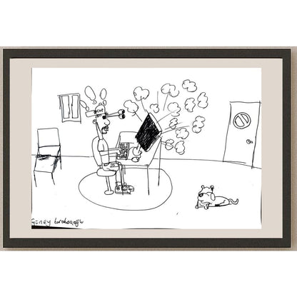 Güney Karakaşoğlu 43x30cm Orijinal Karikatür BOD01483