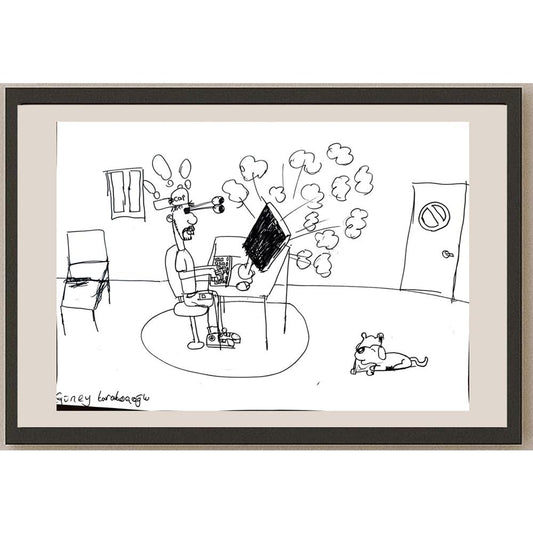 Güney Karakaşoğlu 43x30cm Orijinal Karikatür BOD01483