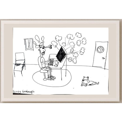 Güney Karakaşoğlu 43x30cm Orijinal Karikatür BOD01483