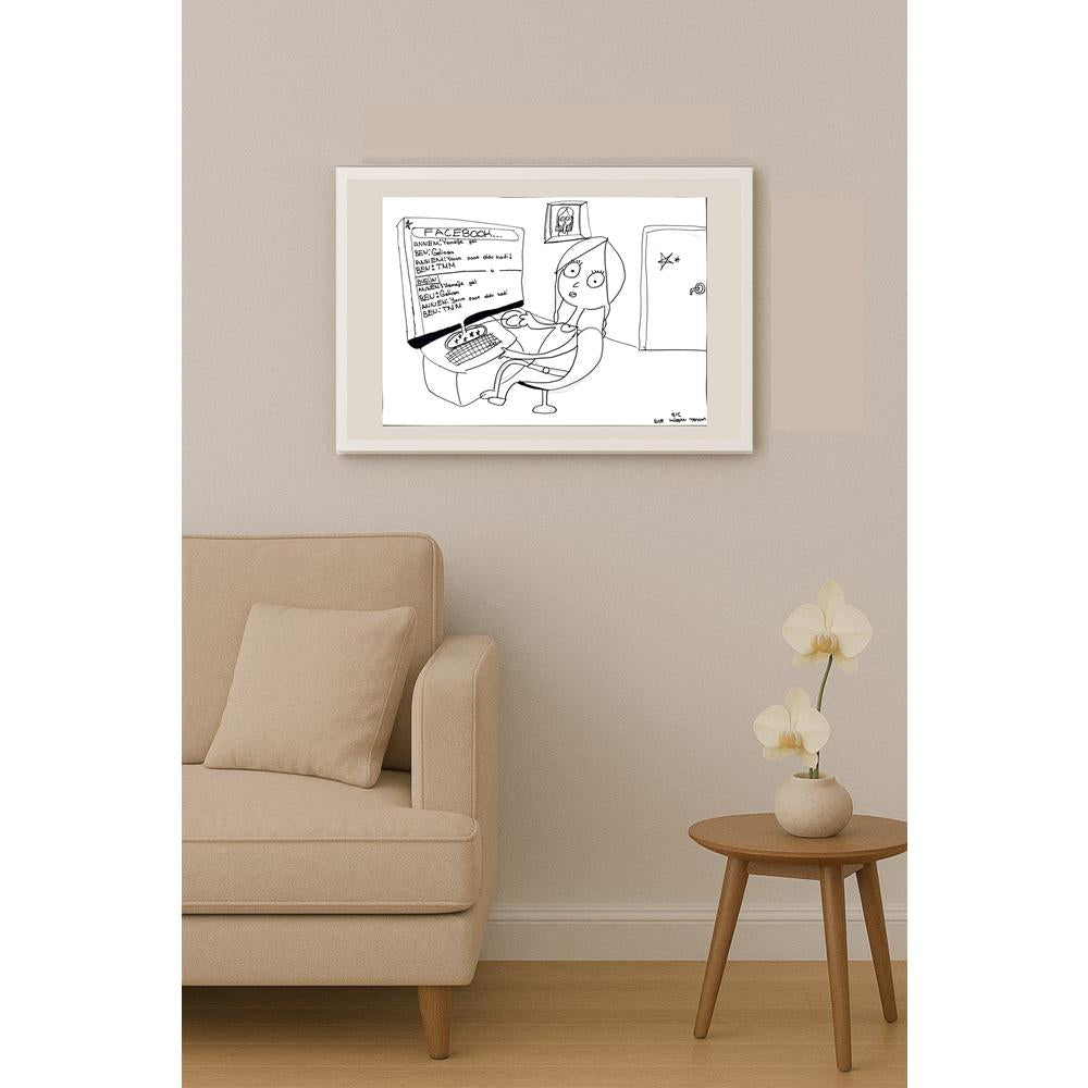 Ege Müjgan Tezcan 43x30cm Orijinal Karikatür BOD01486