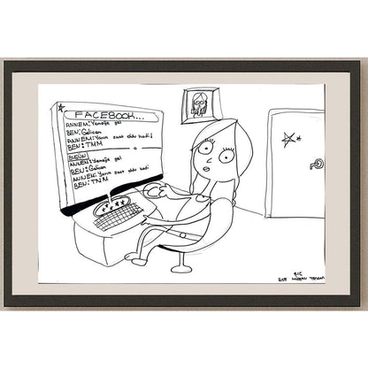 Ege Müjgan Tezcan 43x30cm Orijinal Karikatür BOD01486