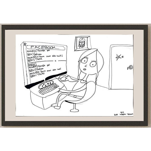 Ege Müjgan Tezcan 43x30cm Orijinal Karikatür BOD01486