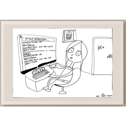 Ege Müjgan Tezcan 43x30cm Orijinal Karikatür BOD01486