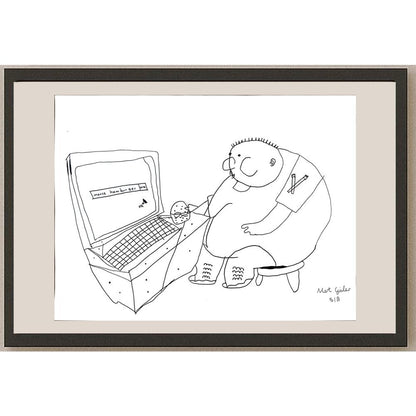 Mert Güler 43x30cm Orijinal Karikatür BOD01488