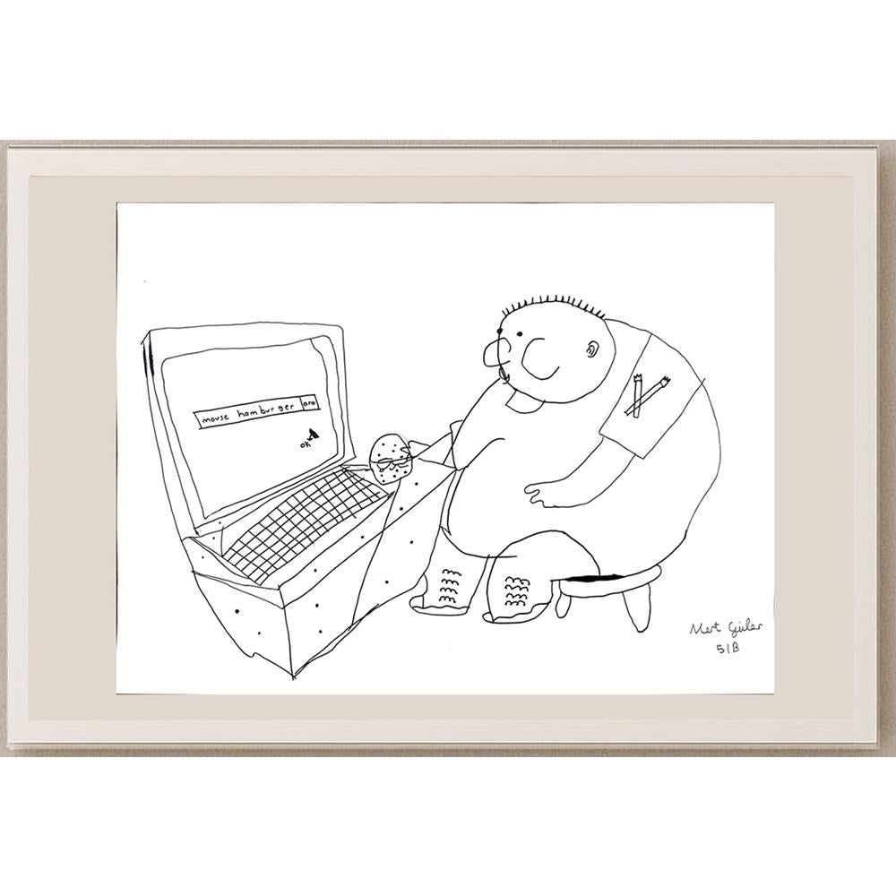 Mert Güler 43x30cm Orijinal Karikatür BOD01488