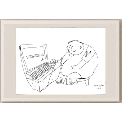 Mert Güler 43x30cm Orijinal Karikatür BOD01488