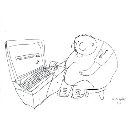 Mert Güler 43x30cm Orijinal Karikatür BOD01488