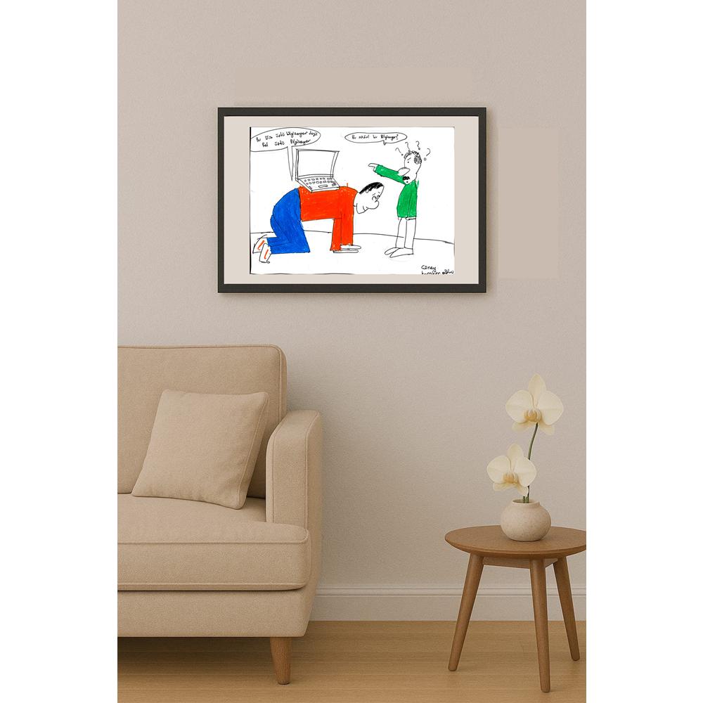 Güney Karakaşoğlu 43x30cm Orijinal Karikatür BOD01489