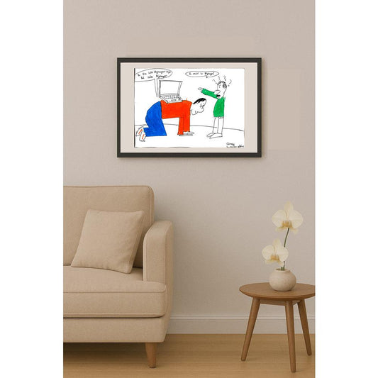 Güney Karakaşoğlu 43x30cm Orijinal Karikatür BOD01489