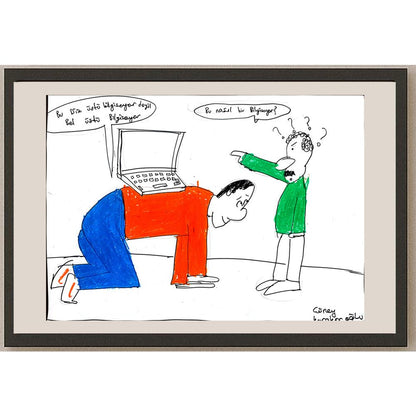 Güney Karakaşoğlu 43x30cm Orijinal Karikatür BOD01489