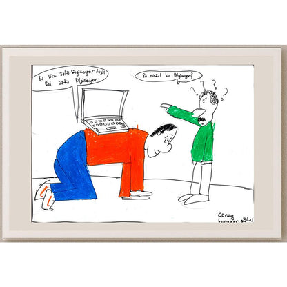 Güney Karakaşoğlu 43x30cm Orijinal Karikatür BOD01489