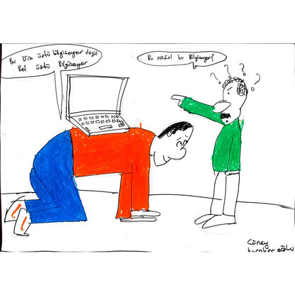 Güney Karakaşoğlu 43x30cm Orijinal Karikatür BOD01489