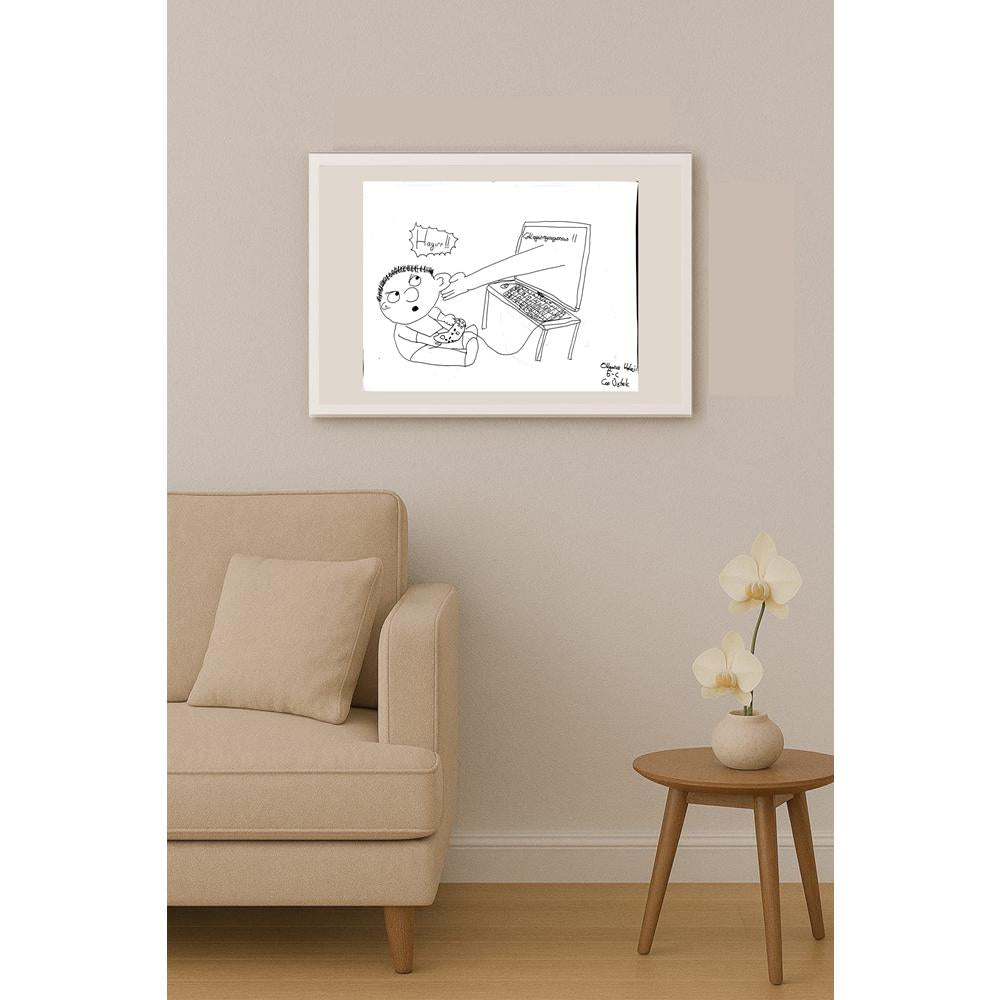 Can Üstek 43x30cm Orijinal Karikatür BOD01490