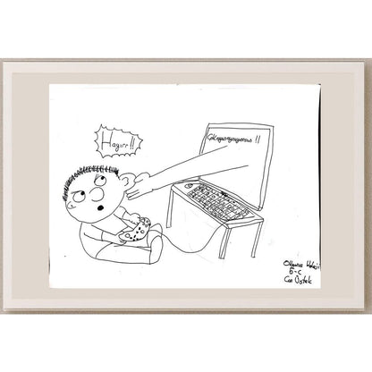 Can Üstek 43x30cm Orijinal Karikatür BOD01490