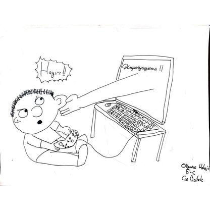 Can Üstek 43x30cm Orijinal Karikatür BOD01490