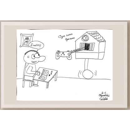 Can Üstek 43x30cm Orijinal Karikatür BOD01491