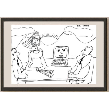 Ece Tezcan 43x30cm Orijinal Karikatür BOD01492