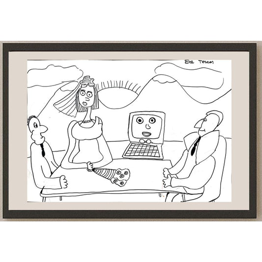 Ece Tezcan 43x30cm Orijinal Karikatür BOD01492