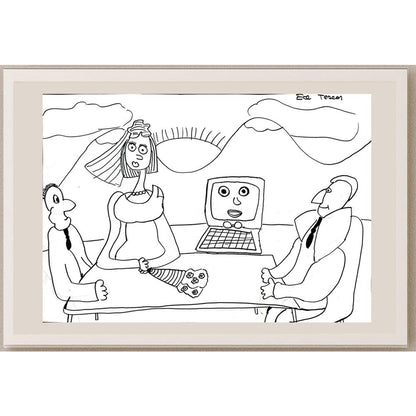 Ece Tezcan 43x30cm Orijinal Karikatür BOD01492