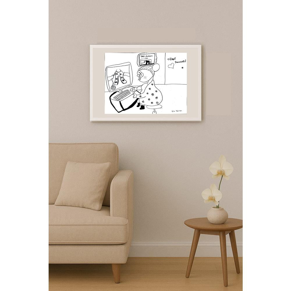 Ece Tezcan 43x30cm Orijinal Karikatür BOD01493