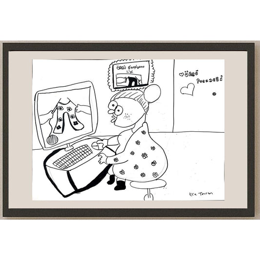 Ece Tezcan 43x30cm Orijinal Karikatür BOD01493