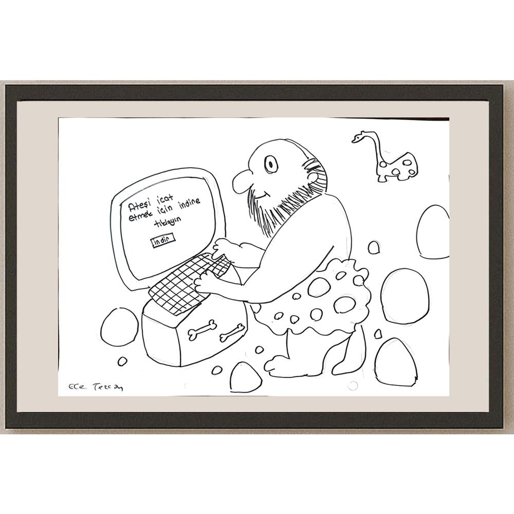 Ece Tezcan 43x30cm Orijinal Karikatür BOD01494