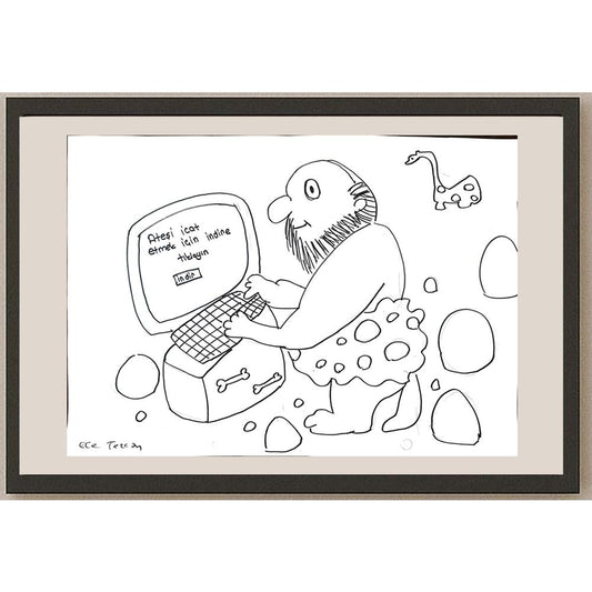 Ece Tezcan 43x30cm Orijinal Karikatür BOD01494