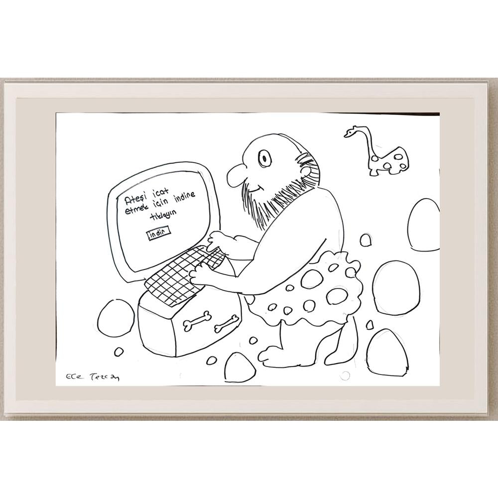 Ece Tezcan 43x30cm Orijinal Karikatür BOD01494