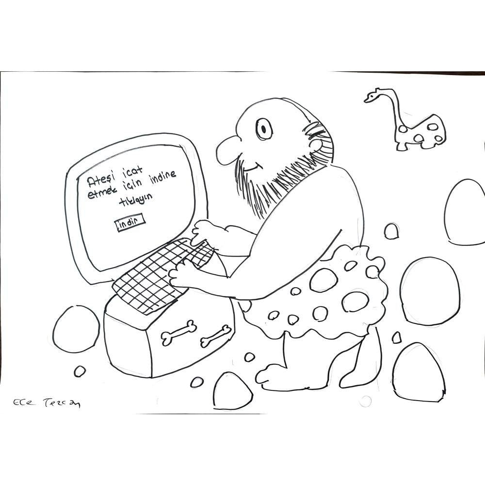 Ece Tezcan 43x30cm Orijinal Karikatür BOD01494