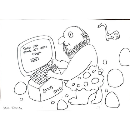 Ece Tezcan 43x30cm Orijinal Karikatür BOD01494