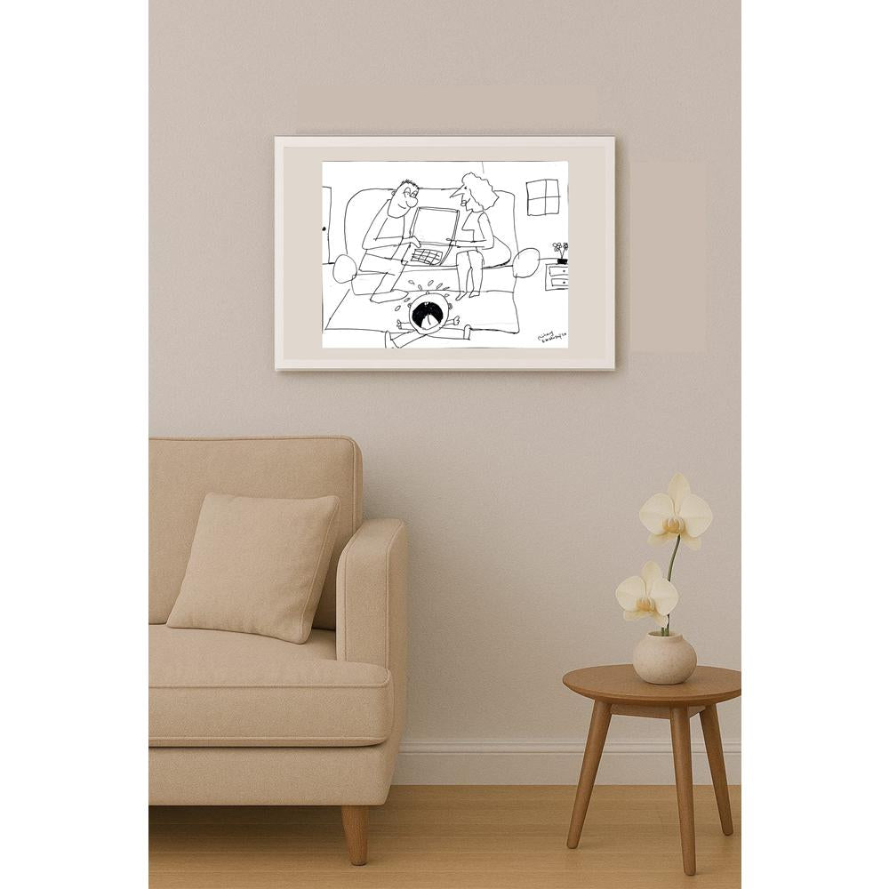 Güney Karakaşoğlu 43x30cm Orijinal Karikatür BOD01495