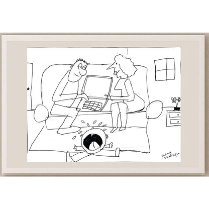 Güney Karakaşoğlu 43x30cm Orijinal Karikatür BOD01495