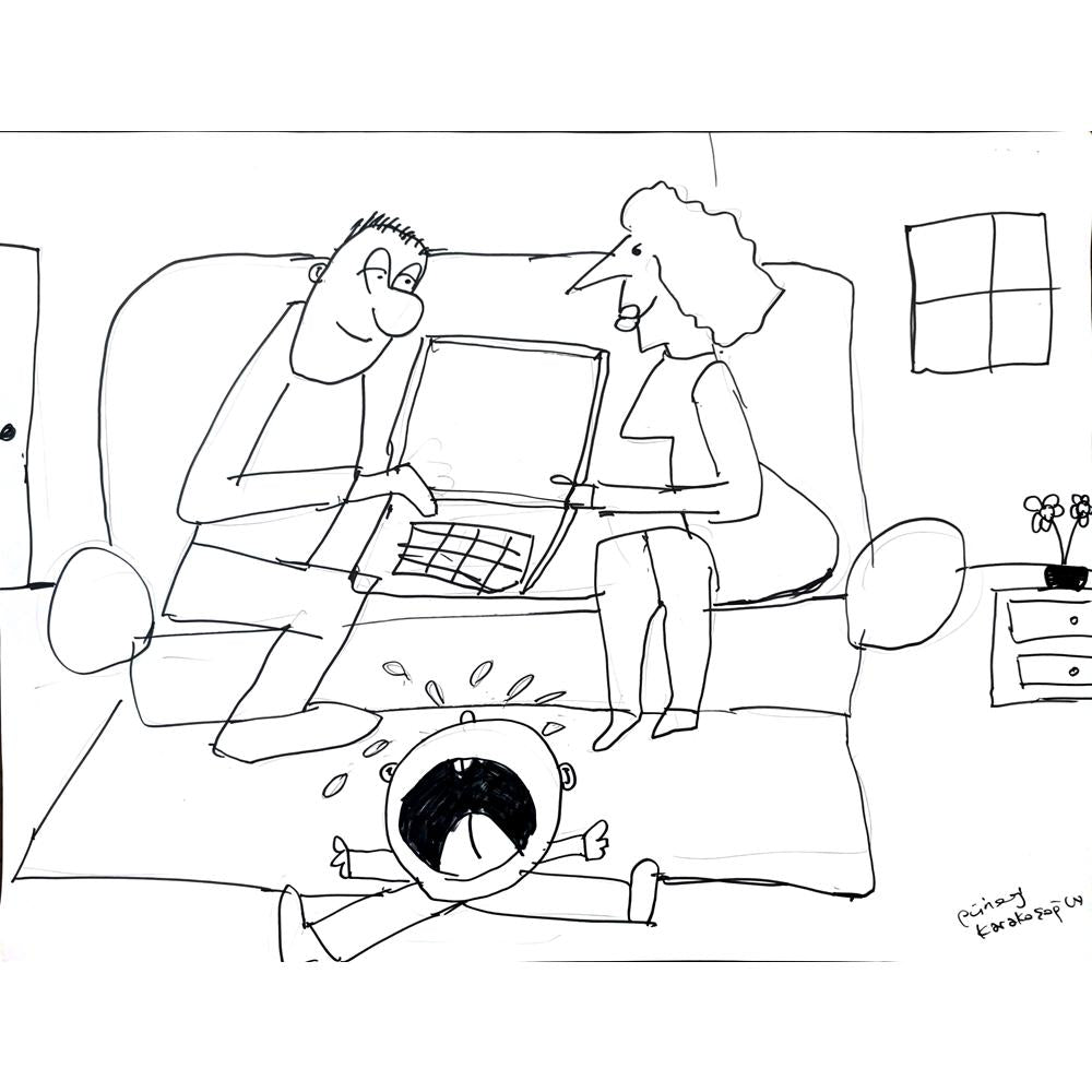 Güney Karakaşoğlu 43x30cm Orijinal Karikatür BOD01495