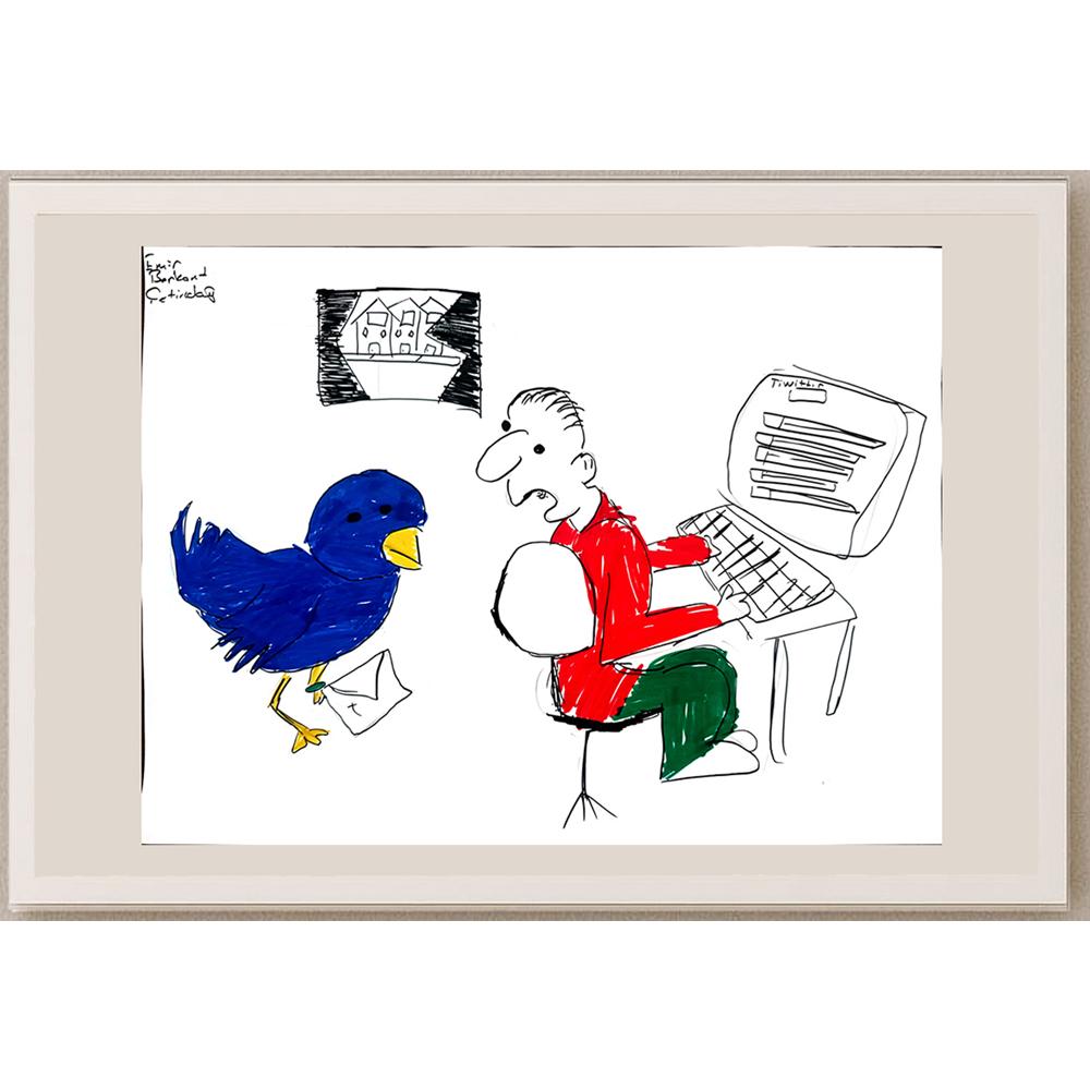 Emir Berkant Çetindağ 43x30cm Orijinal Karikatür BOD01496