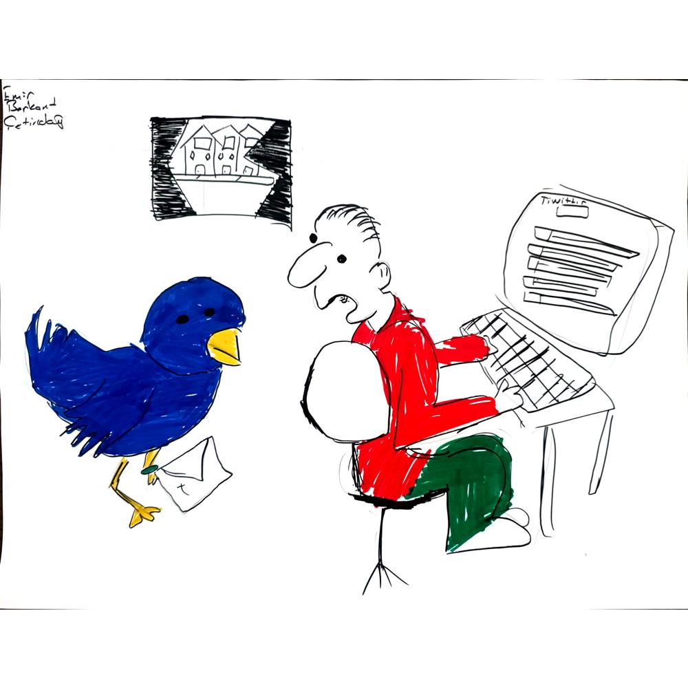 Emir Berkant Çetindağ 43x30cm Orijinal Karikatür BOD01496