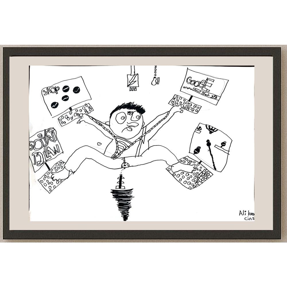 Ali Kaan Cin 43x30cm Orijinal Karikatür BOD01497