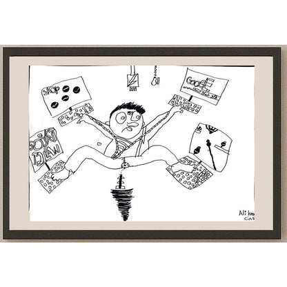 Ali Kaan Cin 43x30cm Orijinal Karikatür BOD01497